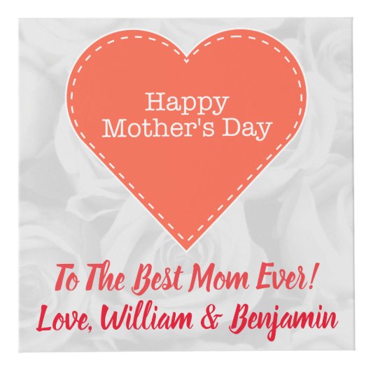 母の日かわいいフォトコラージュ4写真 フォトキューブ (正面)