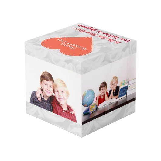 母の日かわいいフォトコラージュ4写真 フォトキューブ (裏面アングル)