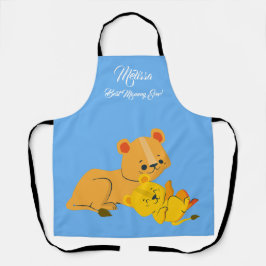母の日かわいいライオン。 エプロン