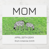 母の日かわいい幸せなケニアゼブラ スパークリングワインラベル (シングルラベル)