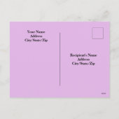 母の日かわいい怠惰な白い子犬ラベンダーホ シーズンポストカード (裏面)