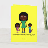 母の日かわいい民族漫画のキャラクター カード (裏面)