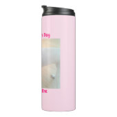 母の日かわいい甘い白い子犬ピンク タンブラー (回転右)