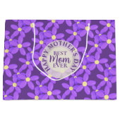 母の日かわいい紫色の花大抱き枕 ラージペーパーバッグ (正面)