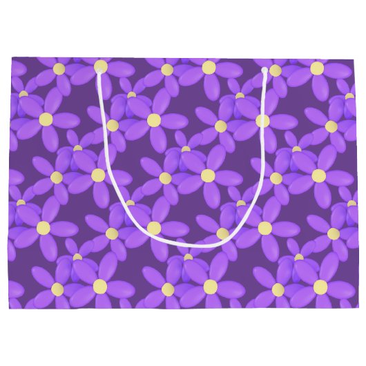 母の日かわいい紫色の花大抱き枕 ラージペーパーバッグ (裏面)