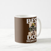 母の日かわいおもしろい動揺していグラフィックドッグママ コーヒーマグカップ (正面右)