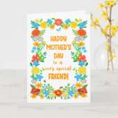 母の日かわいらしフローラ縁ど カード (黄色い花)