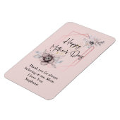 母の日がパーソナライズピンクグレーフローラ マグネット (左側)