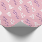 母の日がピンクと紫の幸せ ラッピングペーパー (角)