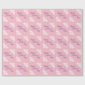 母の日がピンクと紫の幸せ ラッピングペーパー (フラット)