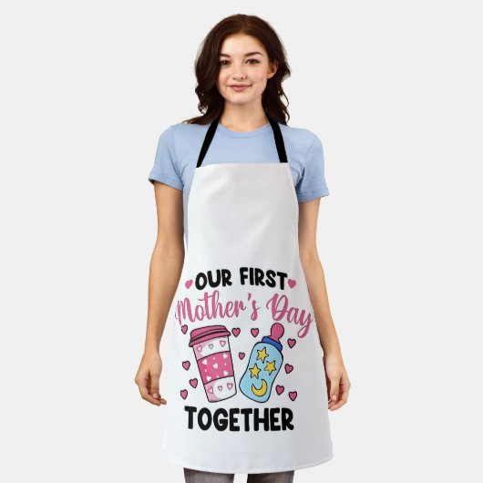 母の日が初めての夫婦の結婚 エプロン (着用した状態)