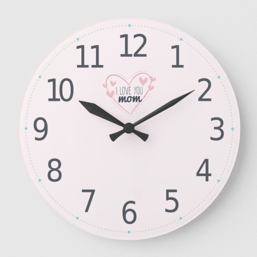母の日が大好きラブリーママ |壁時計 ラージ壁時計 (正面)