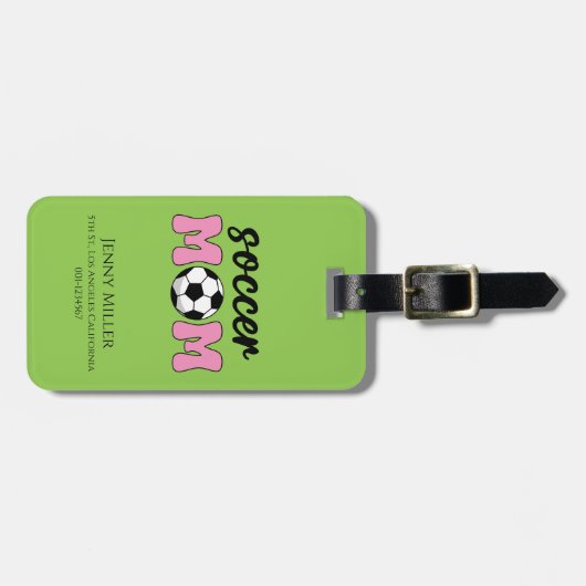 母の日が好きなサッカーママ ラゲッジタグ (正面横)
