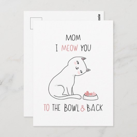 母の日が幸せな母の母と月 ポストカード (正面/裏面)