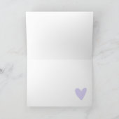 母の日が幸せ |かわいい小さな薄紫ハート カード (内部)