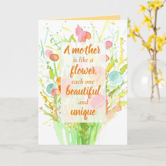 母の日が楽しめる励ましの言葉前向き|過去記事 カード (黄色い花)