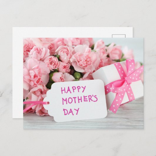 母の日が楽しめる美しいピンクの花 ポストカード (正面/裏面)