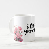 母の日とピンクのカーネーションの花|過去記事 コーヒーマグカップ (正面左)