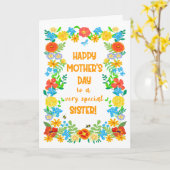 母の日とフローラかわいらしの縁ど日 カード (黄色い花)