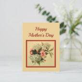 母の日とヴィンテージフローラブーケ シーズンポストカード (スタンド正面)