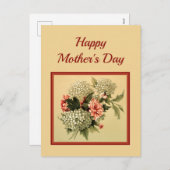 母の日とヴィンテージフローラブーケ シーズンポストカード (正面/裏面)