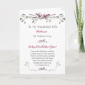 母の日と妻ロマンチックなパーソナライズw – 名前 カード (正面)