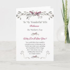 母の日と妻ロマンチックなパーソナライズw – 名前 カード