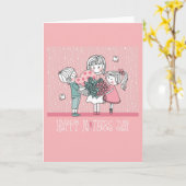 母の日と子ども カード (黄色い花)