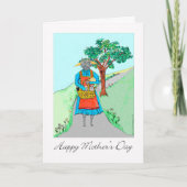 母の日と猫かご カード (正面)