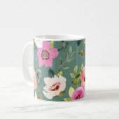 母の日と花柄 コーヒーマグカップ (正面左)