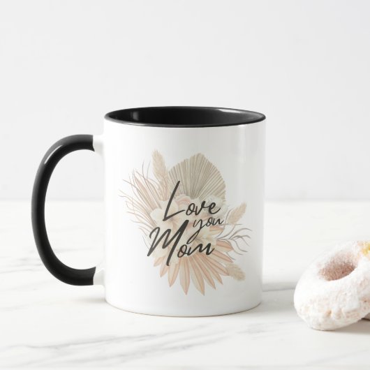 母の日と誕生日のプレゼント 'Love You Mom' マグカップ (ドーナツ)
