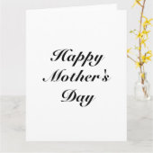 母の日におしゃれな黒と白のカスタムスクリプトスタイル カード (黄色い花)