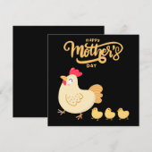 母の日におすすめ! 母ヒヨコとヒナたちのイラストの母の日カード シーズンカード (正面/裏面)