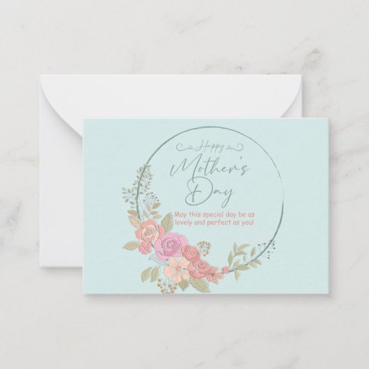 母の日にお祝いを ノートカード (正面)