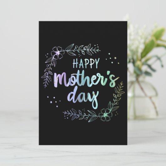 母の日にお花の虹色のギフト 招待状 (スタンド正面)