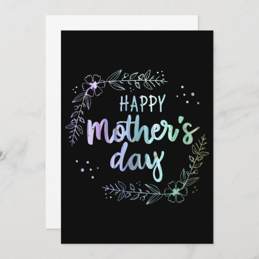 母の日にお花の虹色のギフト 招待状 (正面/裏面)