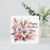 母の日にお花を カラーリリーとローズ シーズンカード (スタンド正面)