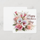 母の日にお花を カラーリリーとローズ シーズンカード (正面/裏面)