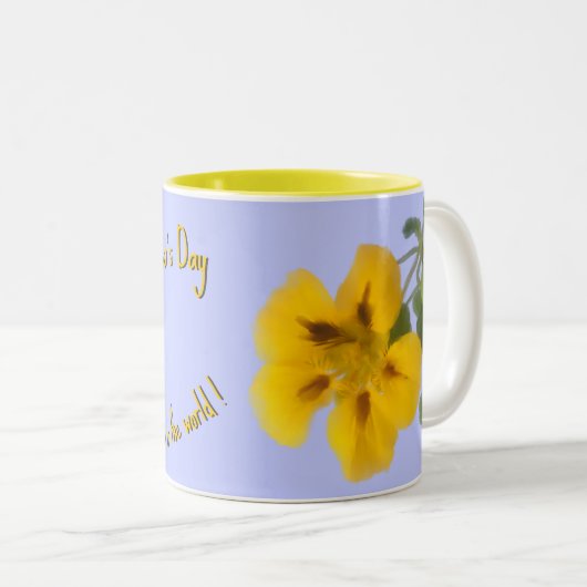 母の日にもらいたいナスタチウムの花 ツートーンマグカップ (正面右)