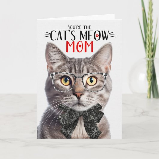 母の日にシャンパンのタブビーキャットをママに シーズンカード (正面)