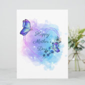 母の日にパーソナライズフローラバタフライカード (スタンド正面)