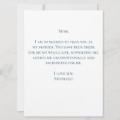 母の日にパーソナライズフローラバタフライカード (裏面)