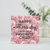 母の日にピンクのカーネーションの花 (スタンド正面)