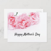 母の日にピンクのカーネーションフラワー シーズンポストカード (正面/裏面)