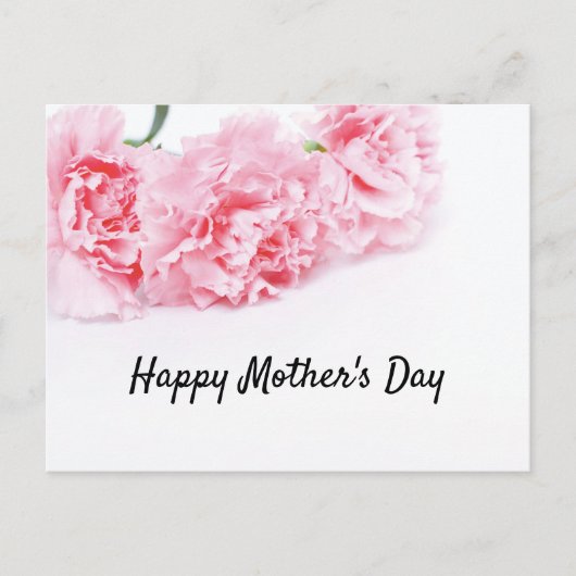 母の日にピンクのカーネーションフラワー シーズンポストカード (正面)