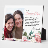 母の日にピンクのバラに言葉をエレガント大切にする フォトプラーク (側面)