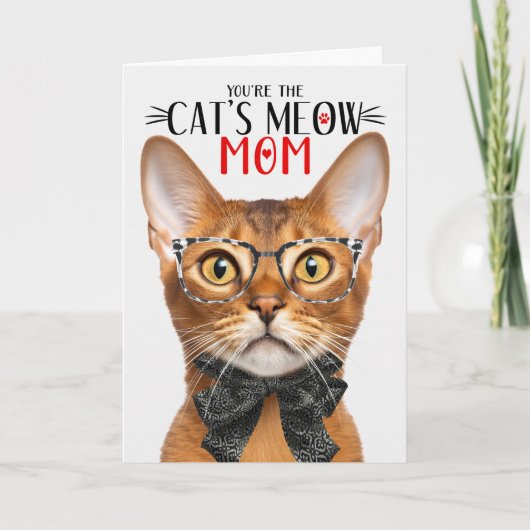 母の日にペットのためにアビシニアン猫を シーズンカード (正面)