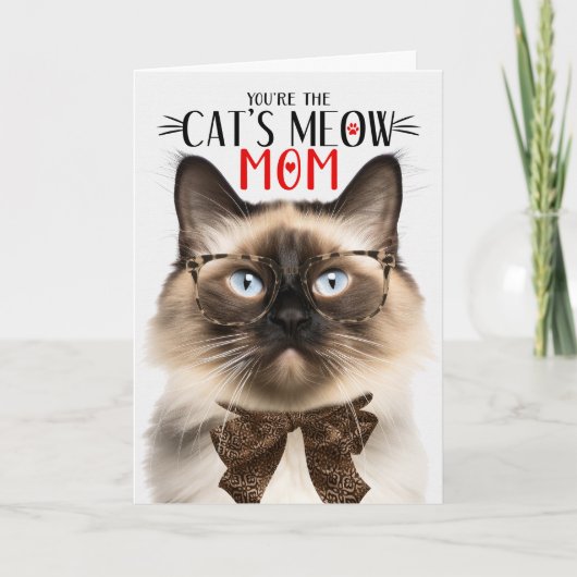 母の日にペットのためにバリ猫を飼う シーズンカード (正面)