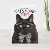 母の日にペットのために飼うふわふわの黒猫 シーズンカード (正面)