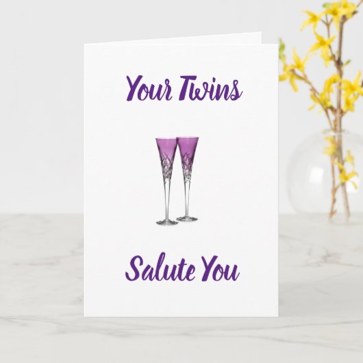 母の日に双子の**礼を** カード (黄色い花)